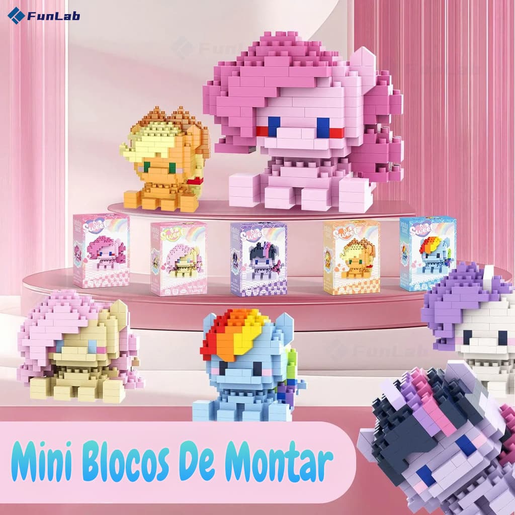 My Little Pony Mini Blocos Educativos Para Montagem Divertida e Decoração Cheia de Cor