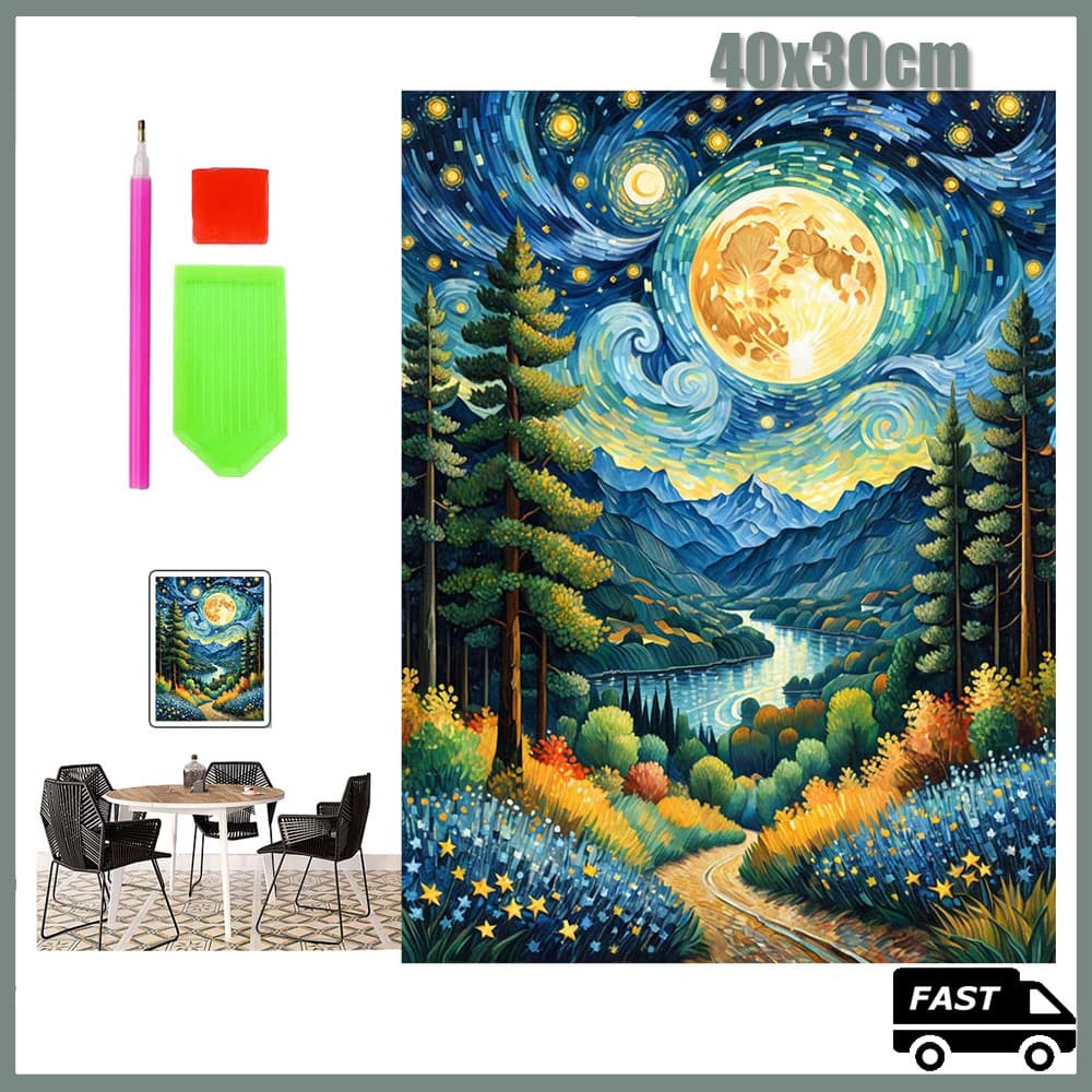40x30cm 5D DIY Lago na floresta Quadrado Pintura Com Diamante Broca Completa Arte Artesanato Decoração Diamond Painting