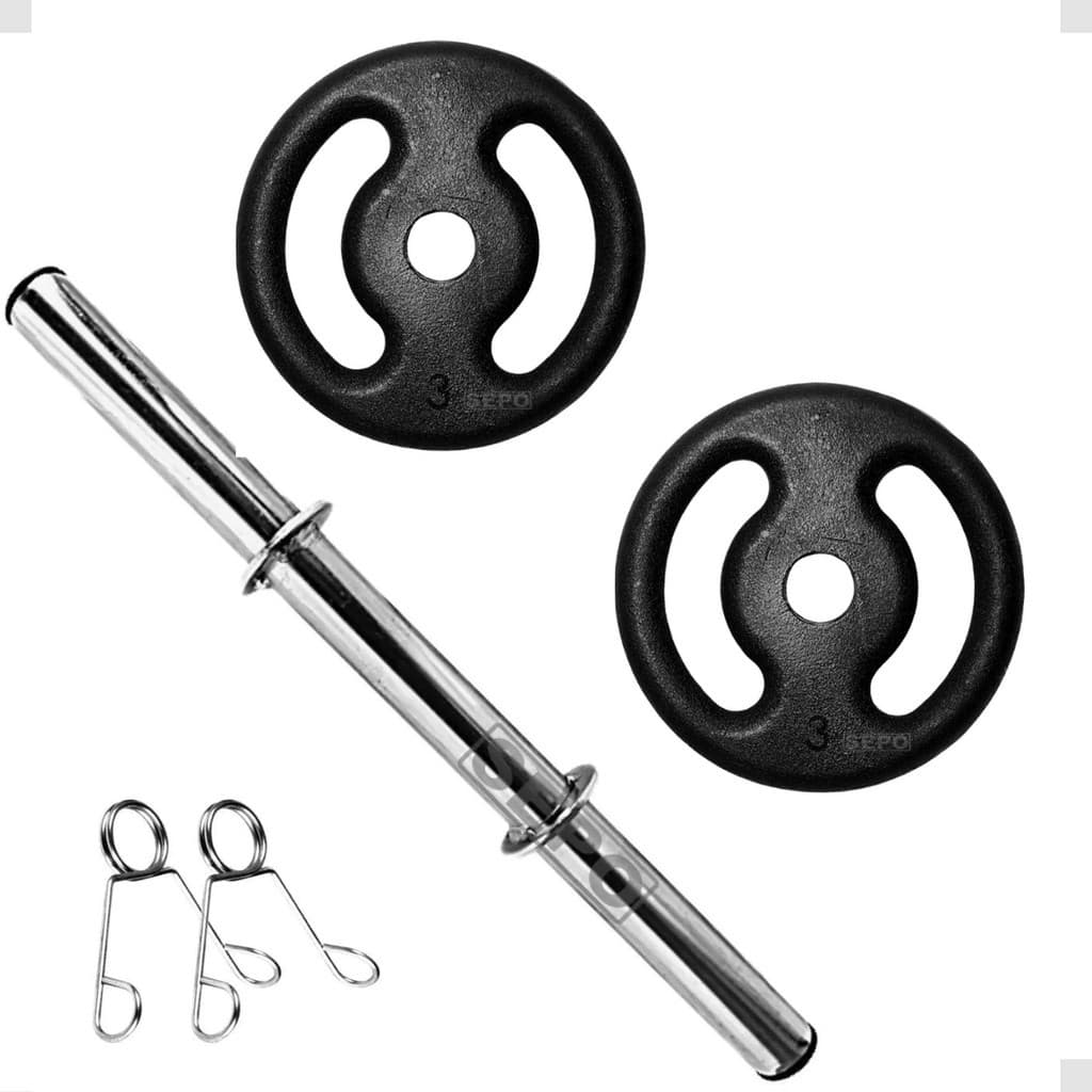 Kit Anilhas 3Kg 2 Un Ferro Academia Treino Casa Musculação