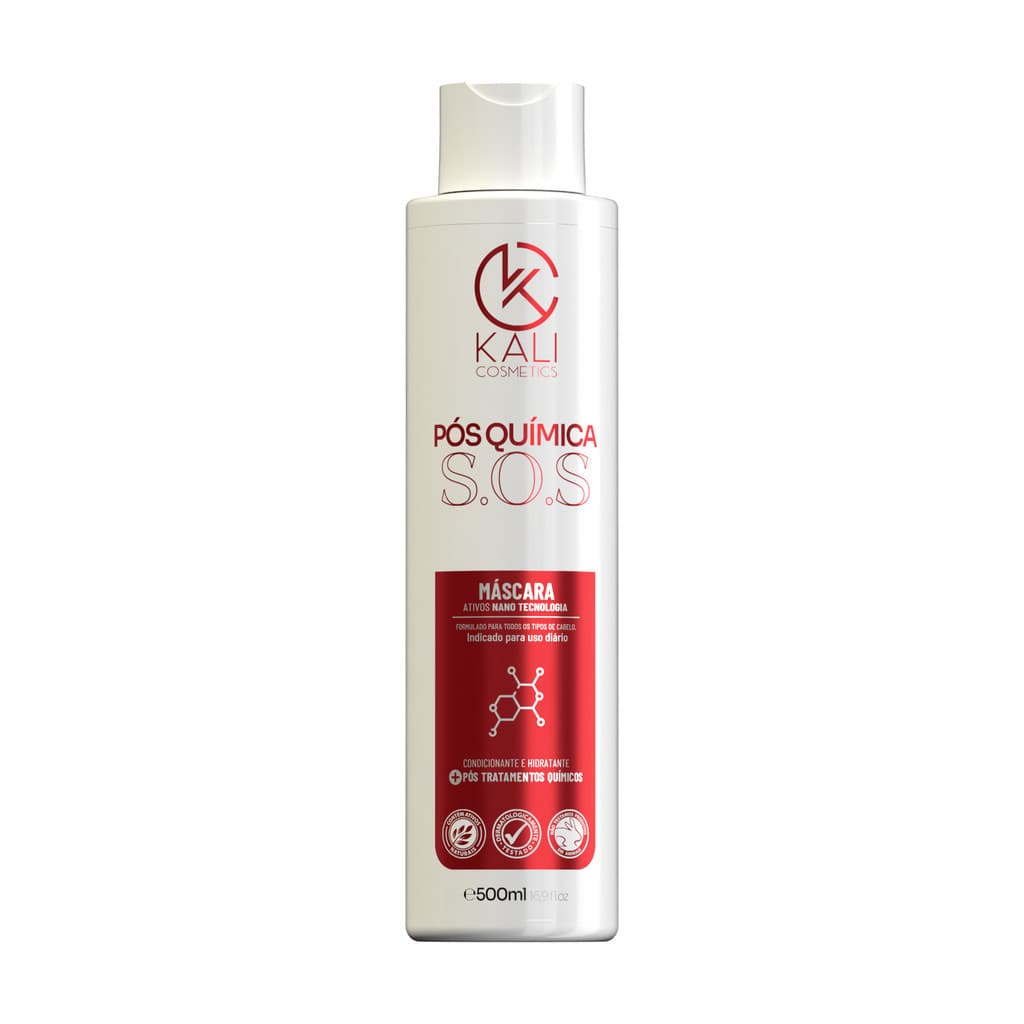 Máscara Hidratante SOS 500g Pós Química Kali Cosmetics Uso Diário