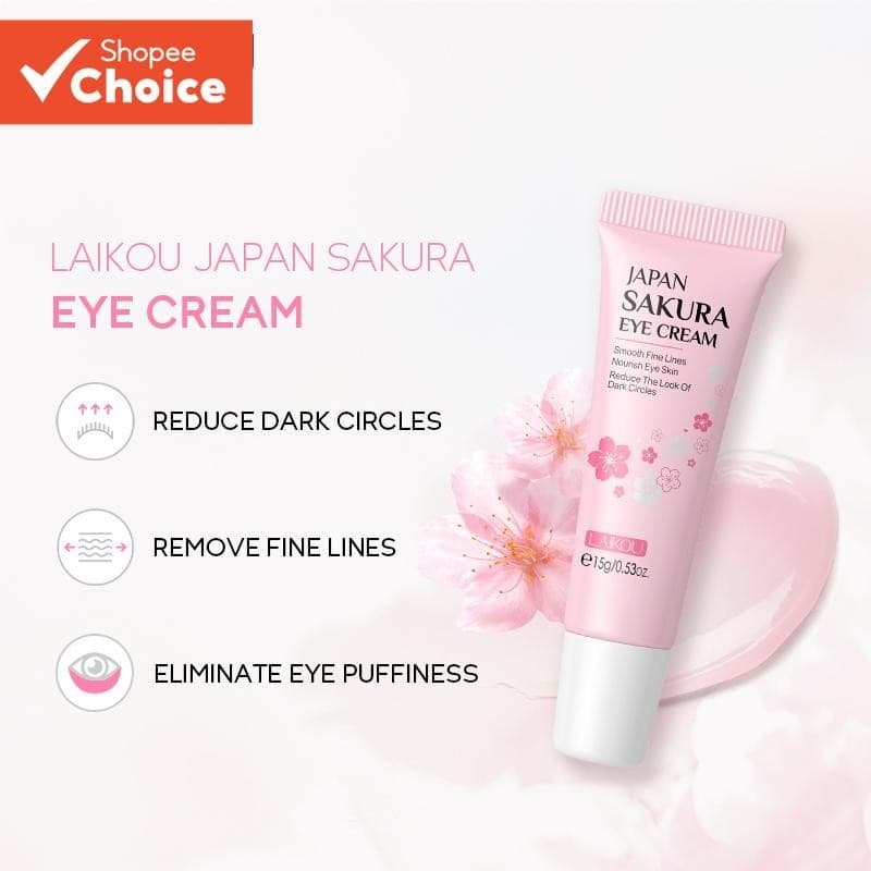 LAIKOU Sakura Anti-Rugas Removedor Idade Dar k Círculos Linhas Finas Creme Para Os Olhos Suave Clarear Saco 15g