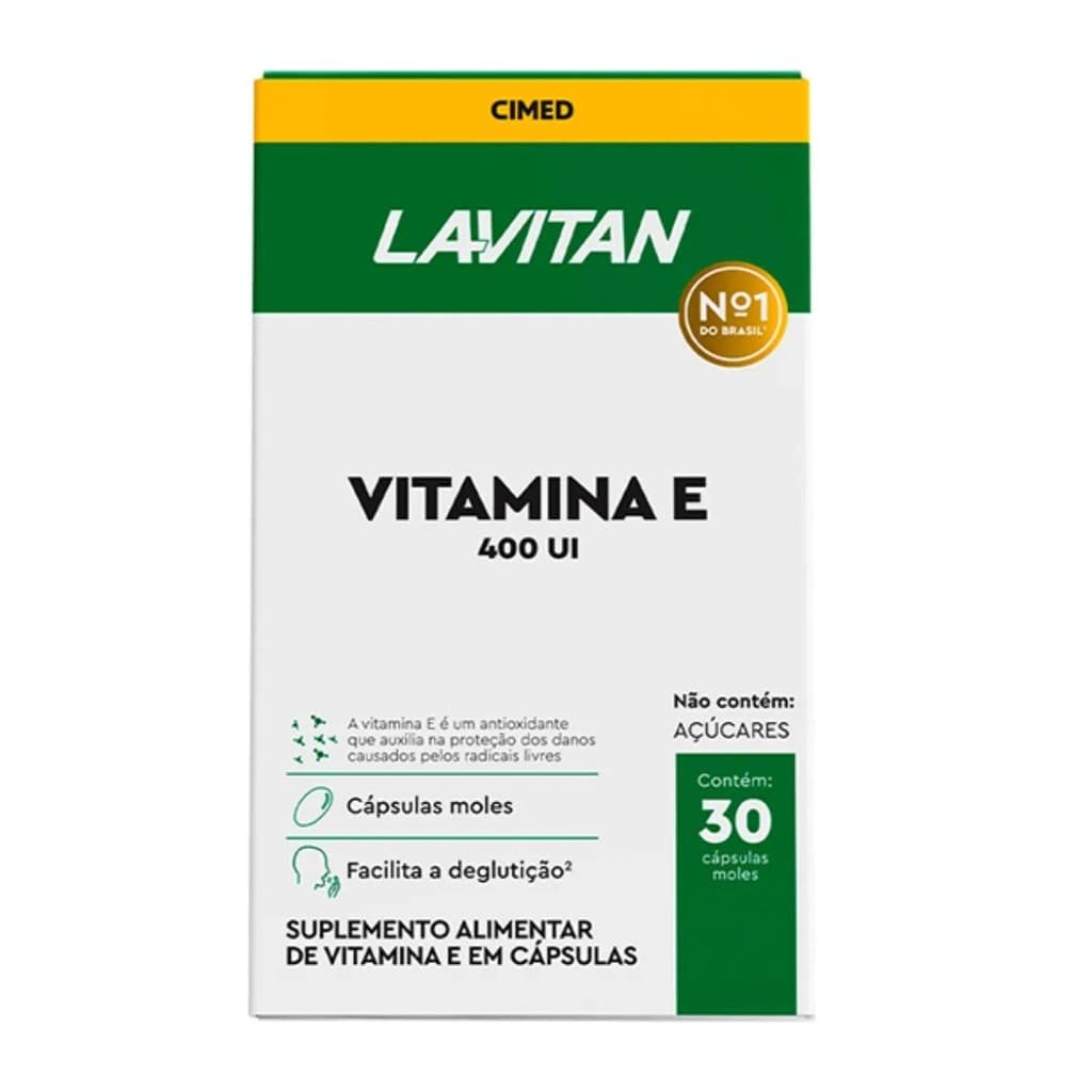Suplemento Alimentar Lavitan Vitamina E 400UI 30 Cápsulas Moles