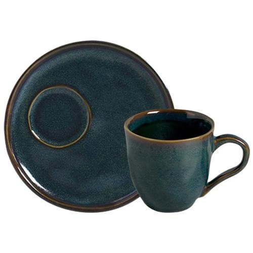 Conjunto com 6 Xícaras De Chá Orgânico 170ml com 6 Pires Descentralizado Oceano