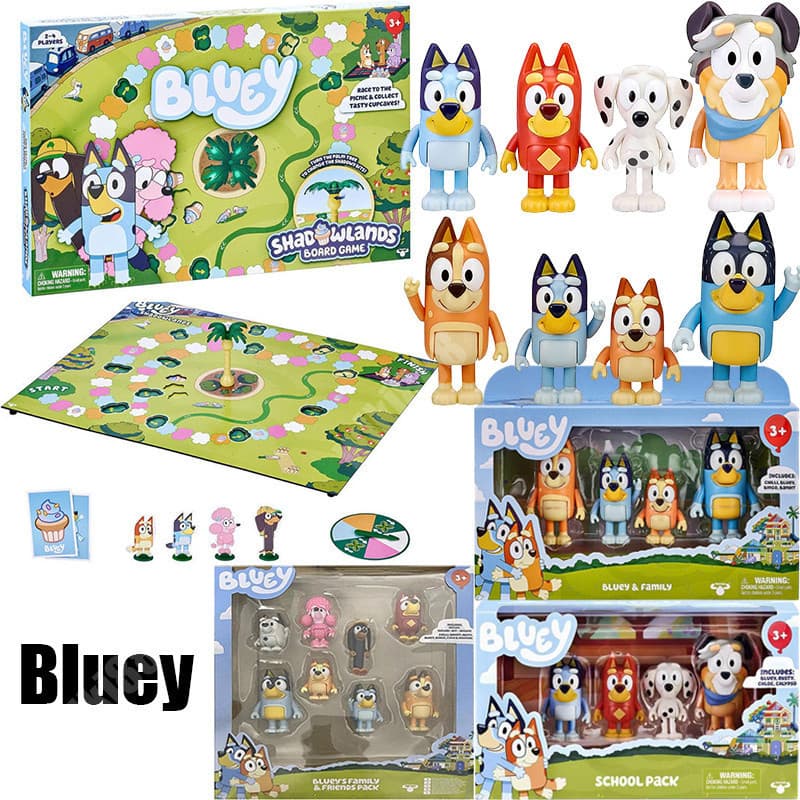 3 Brinquedos Figura De Ação Bluey Família Brinquedo Criança Presente Jogo De Tabuleiro PVC Shad Wlands HZG0