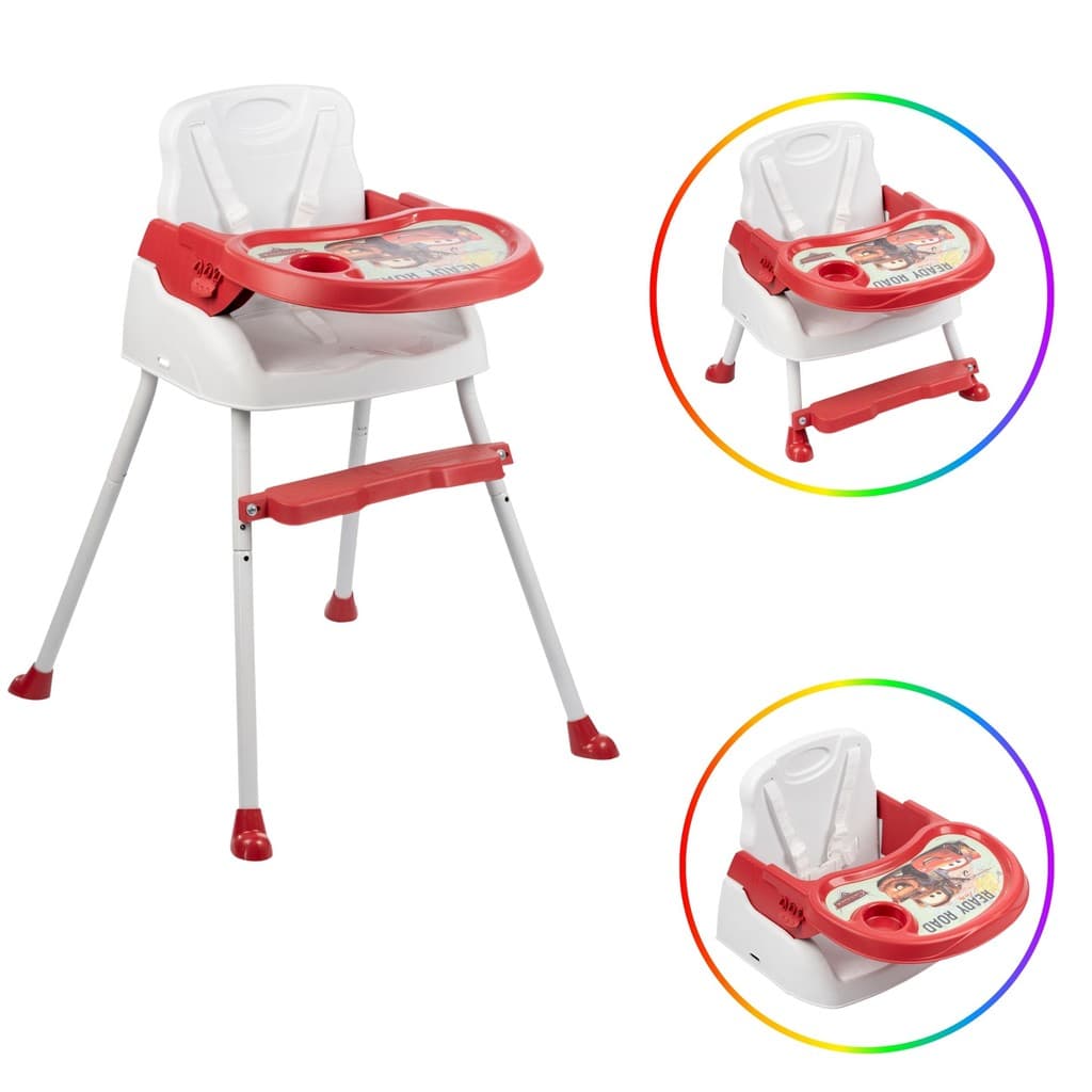 Cadeira de Alimentação 3 em 1 | Assento Booster Portátil | Styllbaby Desenho Carros | Até 15kg | 6m+