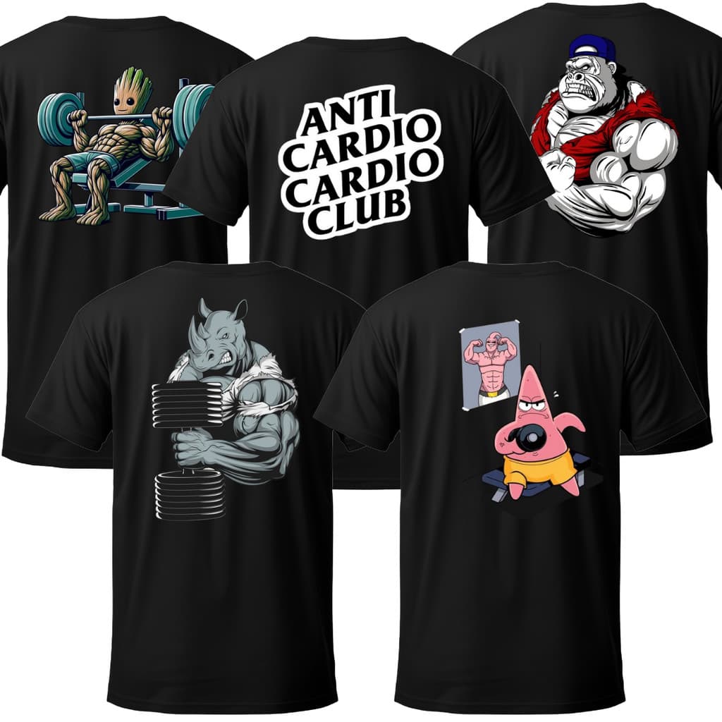 Kit 5 Camisetas Blusa Tshirt Academia Feminina Pretas Treino Crossfit Fitness Musculação 585