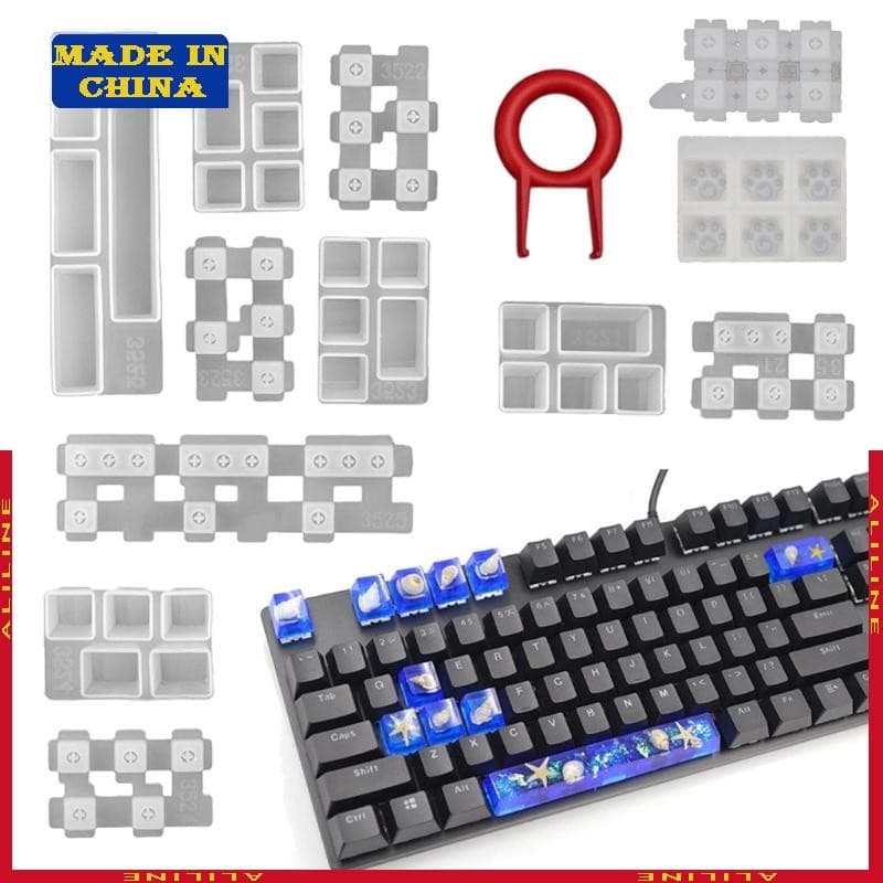 Mecânico Teclado Jogos Molde Resina Computador PC Pet Keycaps Moldes