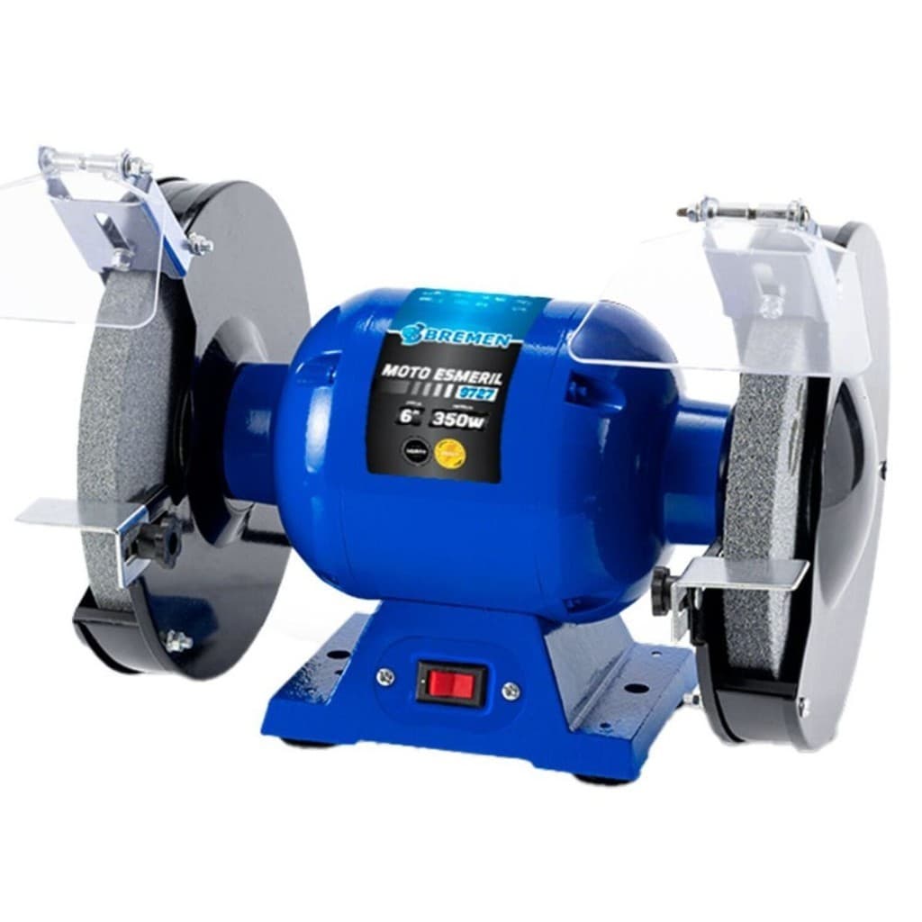 Moto Esmeril de Bancada 6 Polegadas 350W Bivolt 3450rpm Corpo em Aco e Aluminio Para Afiar e Desbastar - Bremen 9727