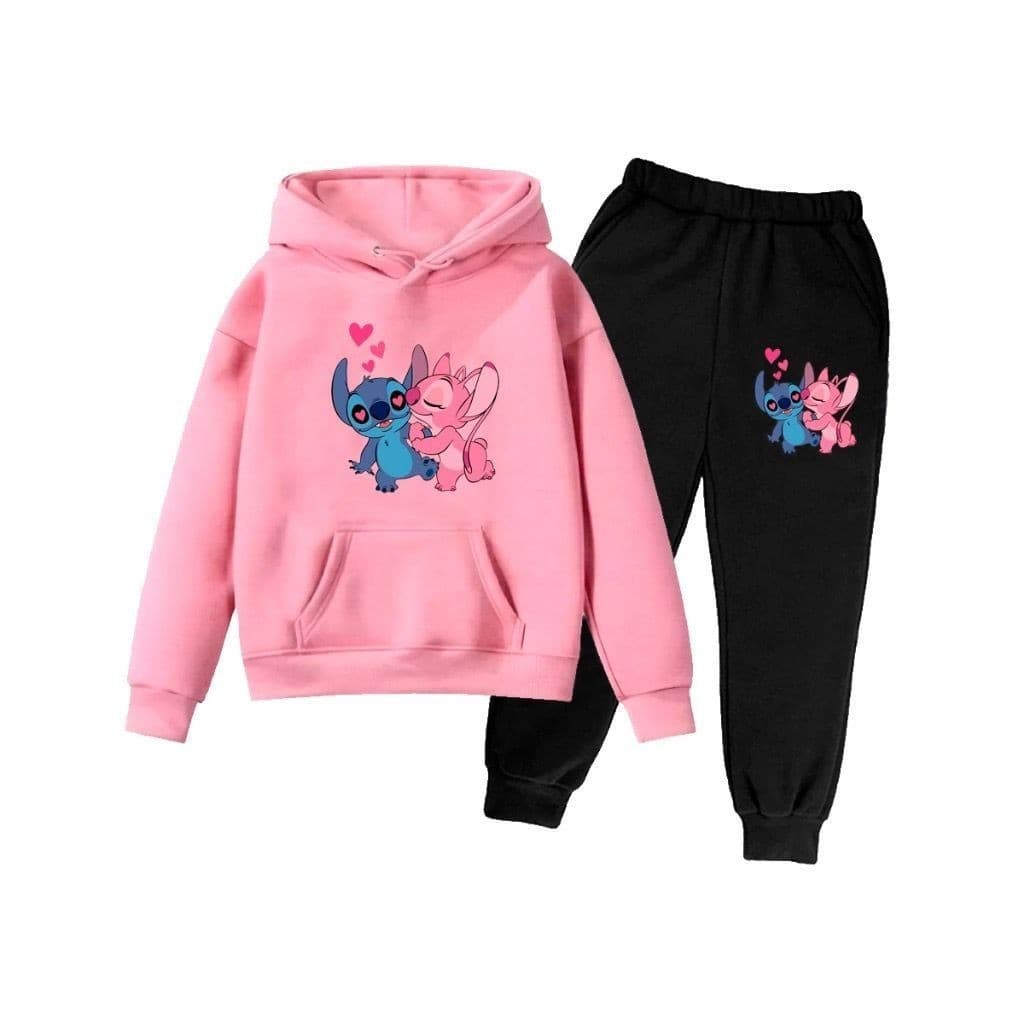 Conjunto De Moletom Blusa E Calça De Frio Stitch feminino kids infantil Menina Fofo CONJUNTO PARA CRIANÇA
