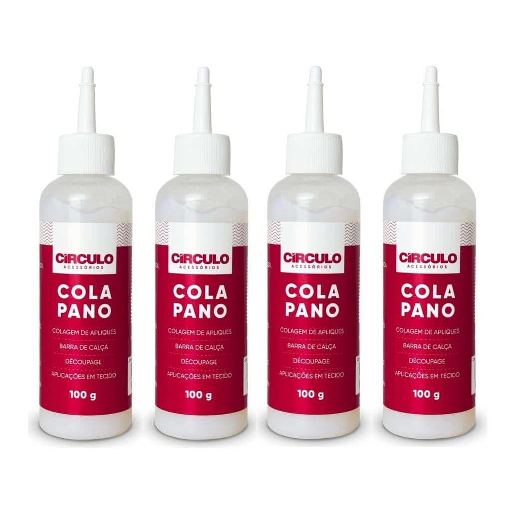Kit 4 Colas De Pano Tecido 100g 403024 - Círculo Fixação Resistente para Patchwork e Bordados 403024