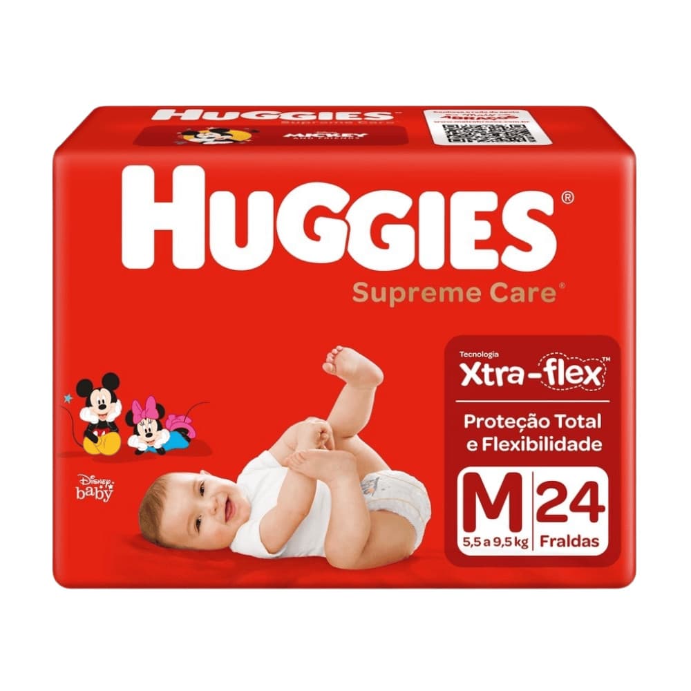 Fralda Descartável Huggies Supreme Care Jumbo M 24 Unidades