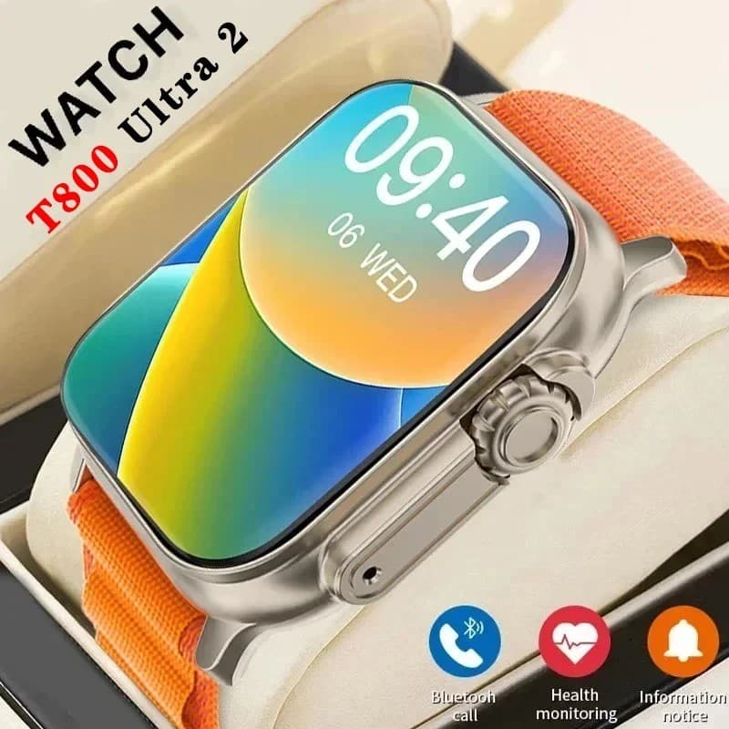 Smart Watch T800 Ultra 2 Watch Ultra Gen  Watch NFC Bluetooth Call Heart Rate Waterproof 2.2 Inch Wireless Fitness Watch