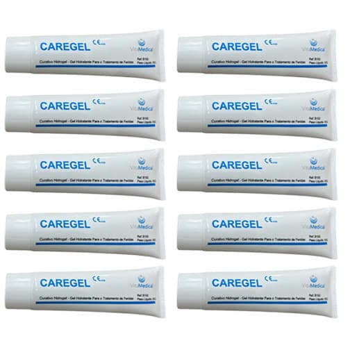 Kit 10x Curativos Hidrogel Pomada Cicatrizante 85g Caregel