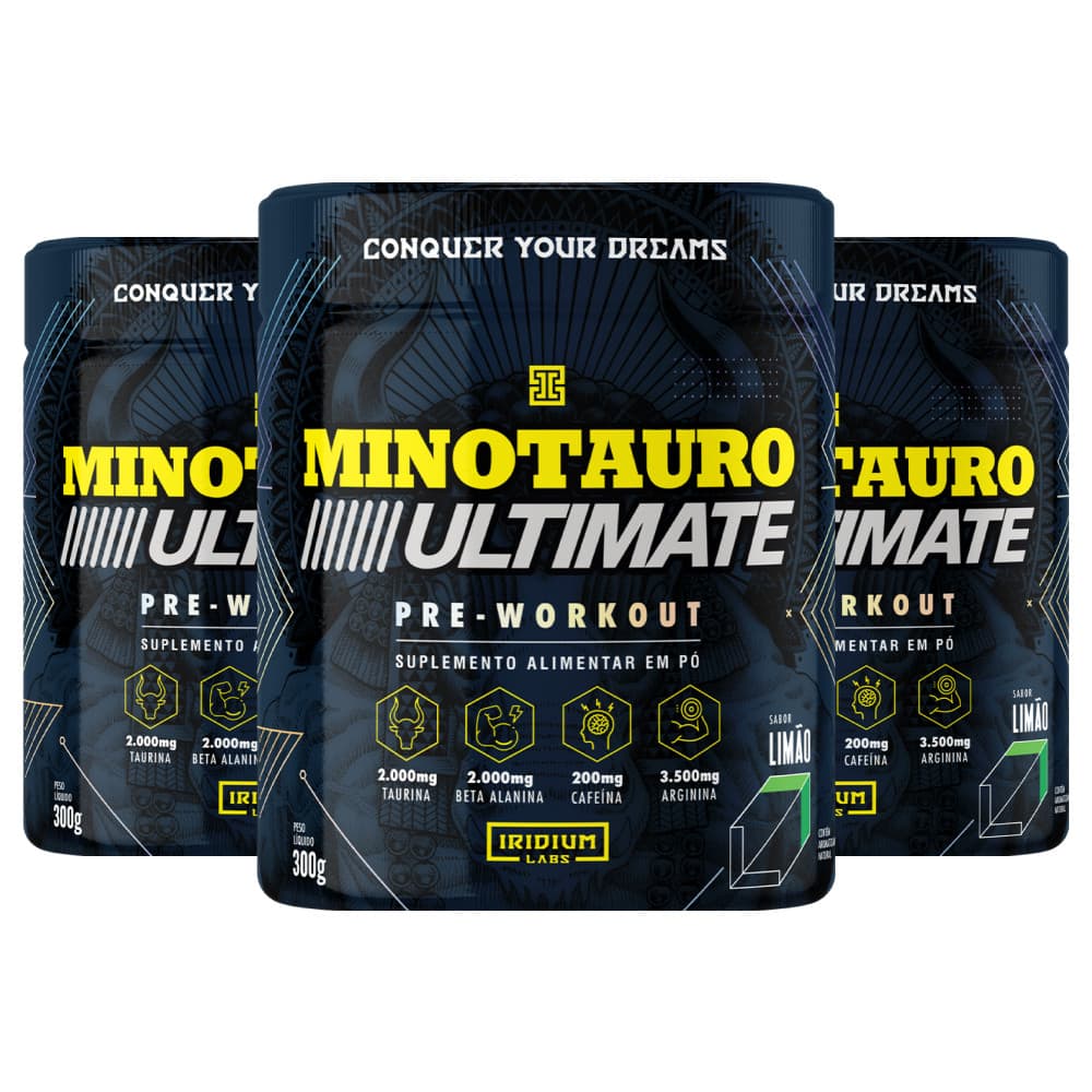 Kit 3x Pré Treino Minotauro Ultimate 300g - Iridium Labs