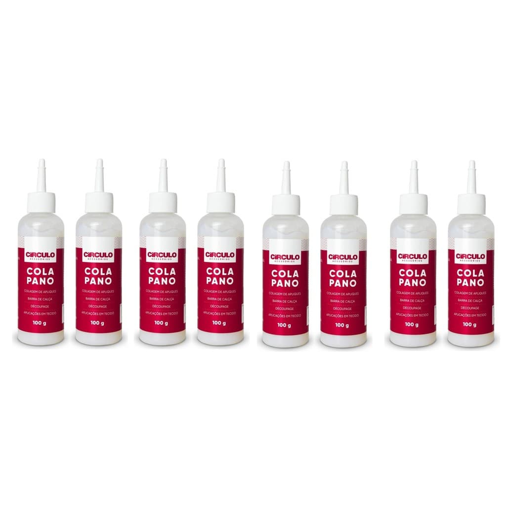 Kit 8 Cola Pano Tecido Circulo 100 G Fixação Resistente Patchwork Bordados Tecidos Algodão Linho