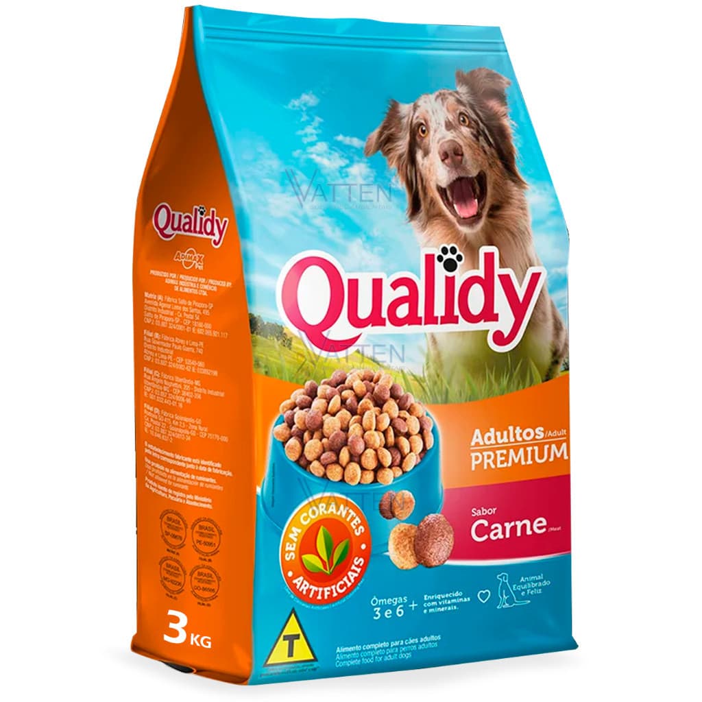 Ração Pets Cachorros Dogs Adulto 3kg Sabor Carne Sem Corante Premium Energia