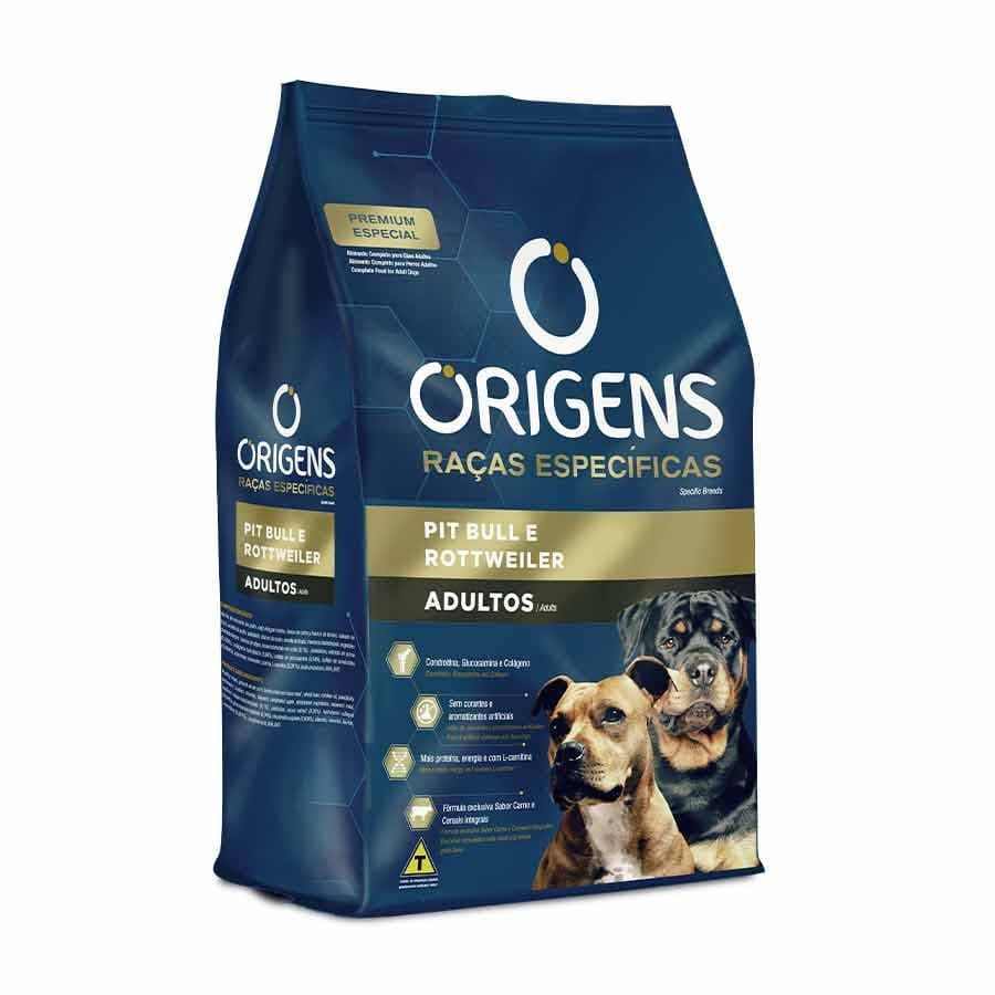 RAÇÃO ORIGENS CAO RAÇAS ESPECIFICAS PIT BULL ROTTWEILER 15KG
