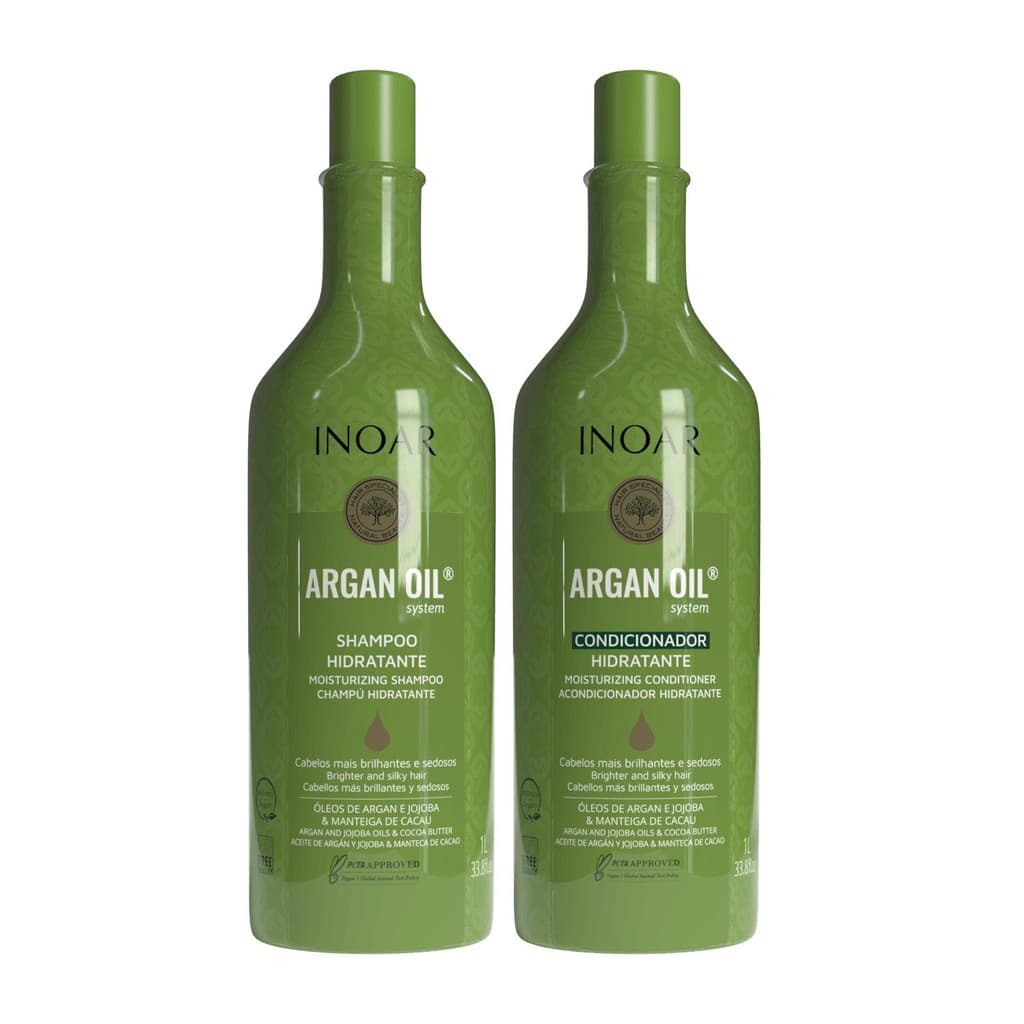 Kit Inoar Shampoo 1L+ Condicionador 1L Argan Oil Hidratante