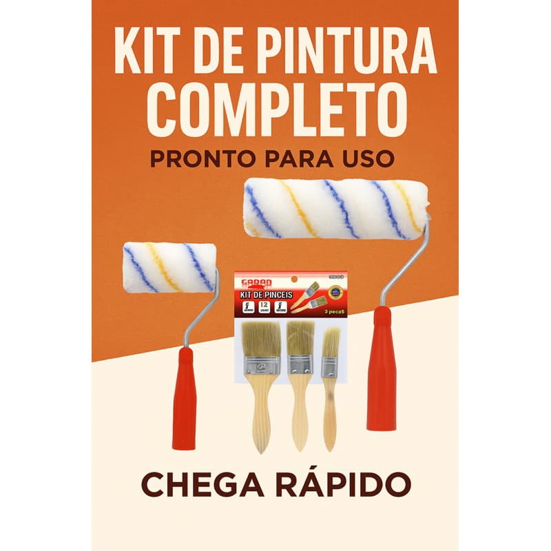 Kit de Pintura Completo ou unidades ( kit 2 Rolos de 4” e 10” + 3 Pincéis) Parede e Reforma
