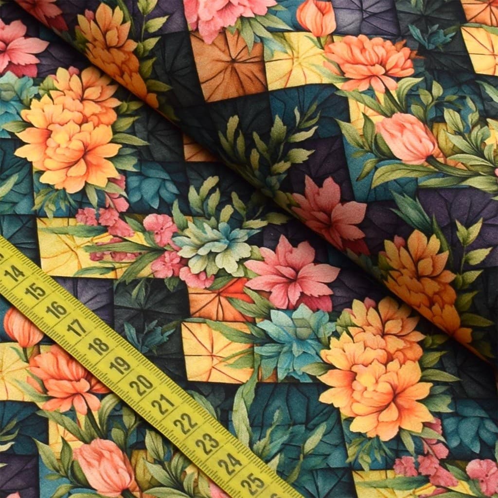 Tecido Estampado Para Patchwork - Vitral 6 (0,50x1,50)