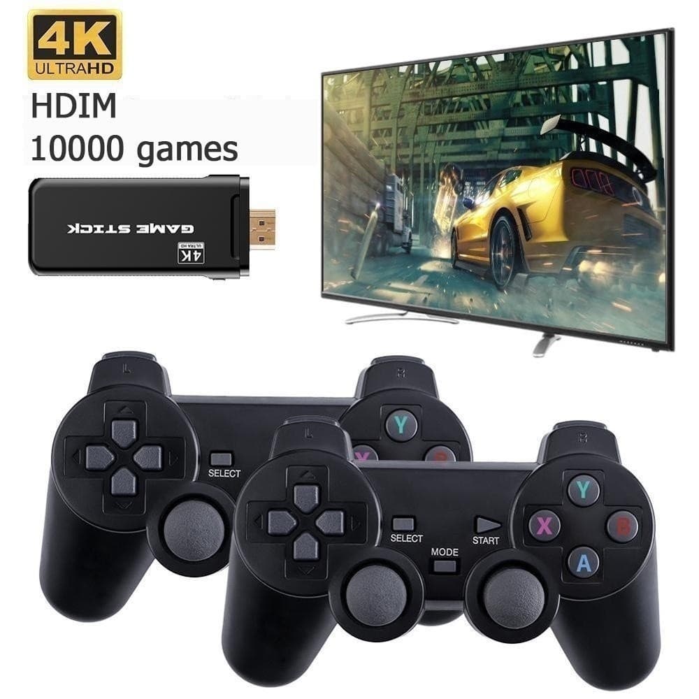 Videogame Stick 10mil 2 Controles Sem Fio Console  Portatil Jogos Retro Antigo FANG