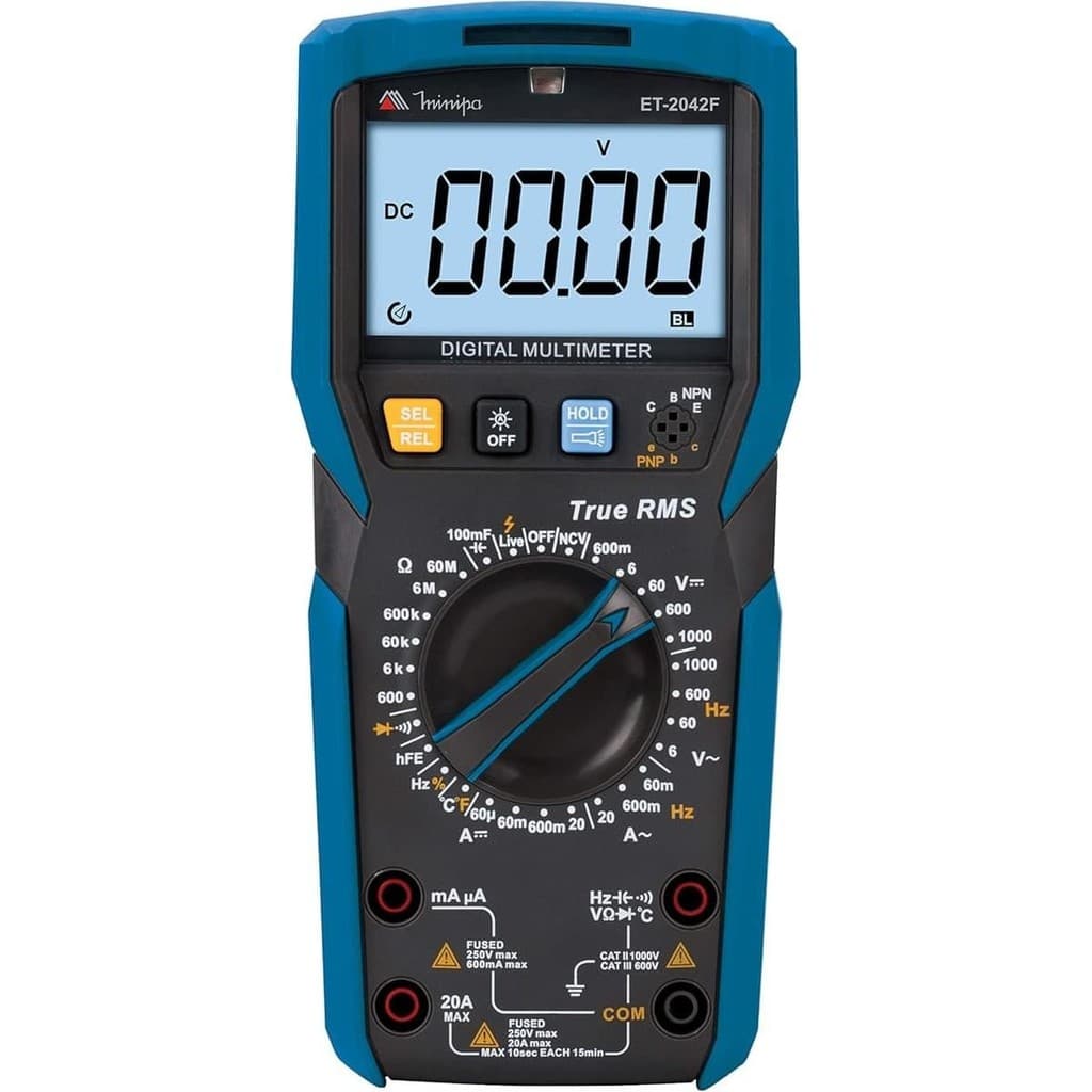Multímetro Digital Manual CAT III 600V 3 5/6 Dígitos ET-2042F Minipa