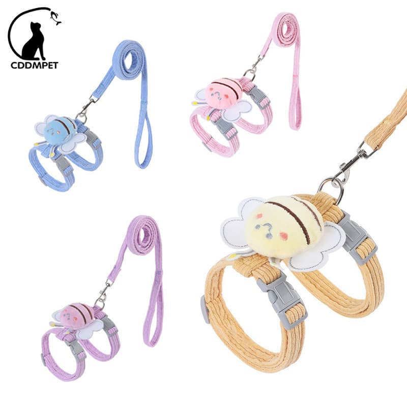 Conjunto De Coleira Peitoral Com Guia Ajustáveis Para Cachorro Cães Pequeno Gatos De Estimação