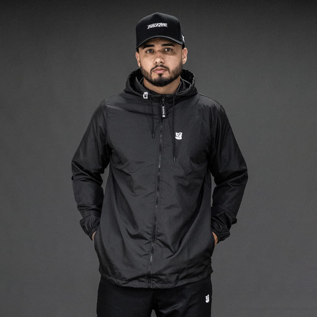 Jaqueta Corta Vento Masculina Impermeável Capuz Ultra Leve Academia Caminhada - Black Targ