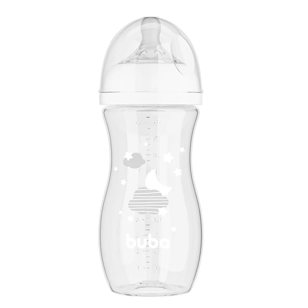 Mamadeira Buba Easy Flow 330ml Com Bico Anticolica Fluxo 3 Nuvem Branca mamadeira buba