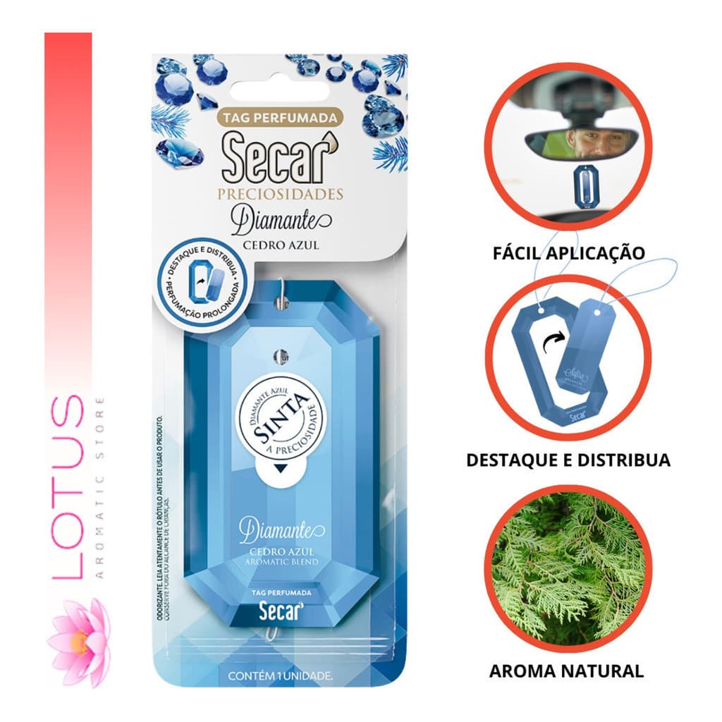 Kit C/3un Tag Perfumada p/ Carros e Armários - Secar