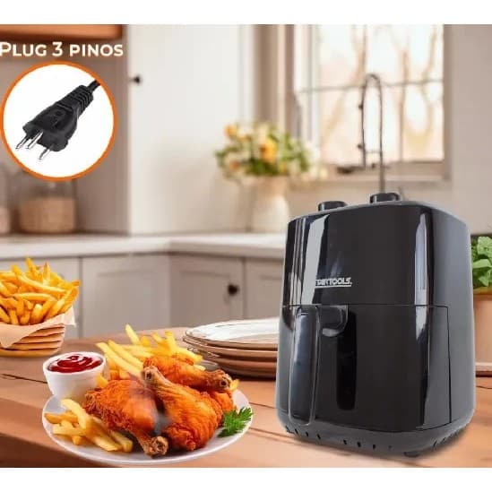 Fritadeira Elétrica Air Fryer  frita sem oleo facil Pratica Rapido Preto 127V - 3,4 Litros