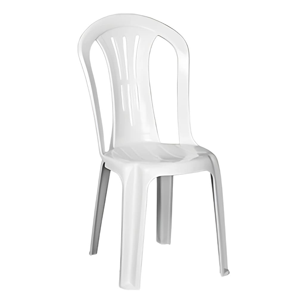 Kit 8 Cadeiras Plástica Branca Reciclável 120kg Jardim Festa