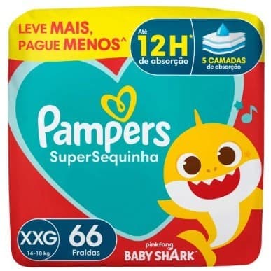 Fralda Supersec XXG - 66 Fraldas PAMPERS