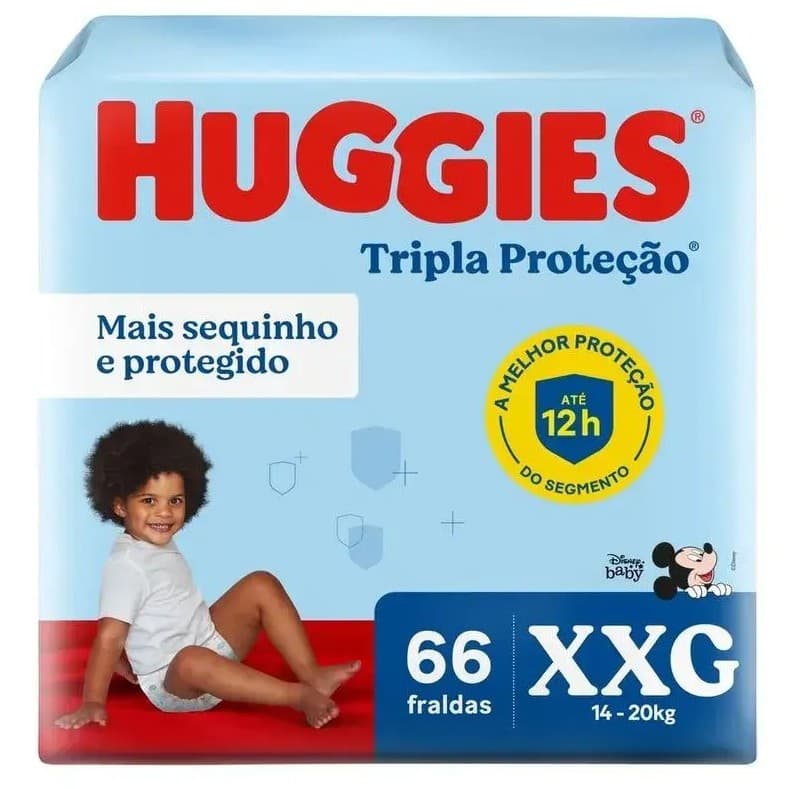 Fralda Huggies Tripla Proteção Xxg 66 Unidades