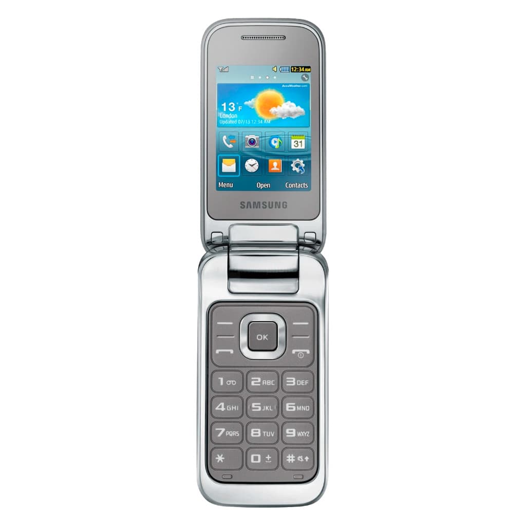 Celular Samsung Flip Prata GT-C3592 3G Letras Grande