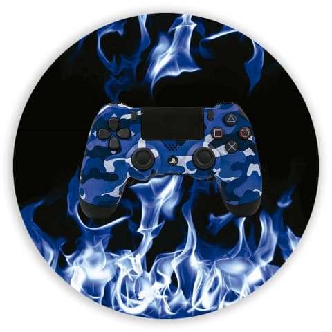 NOVO Painel Festa Infantil Redondo Controle de Videogame Camuflado Azul + Arco, Suporte incluso. Fazemos personalizado com qualquer tema. Confeccionado em Lona fosca, impressão de alta resolução. cenário , p/ Decoração