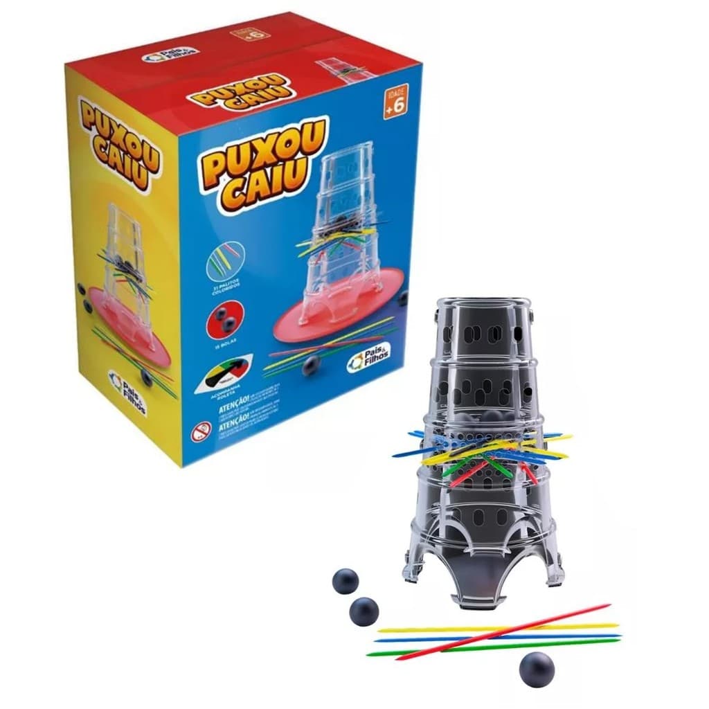 Brinquedo Puxou Caiu Jogo Varetas Bolas Diversão Em Familia