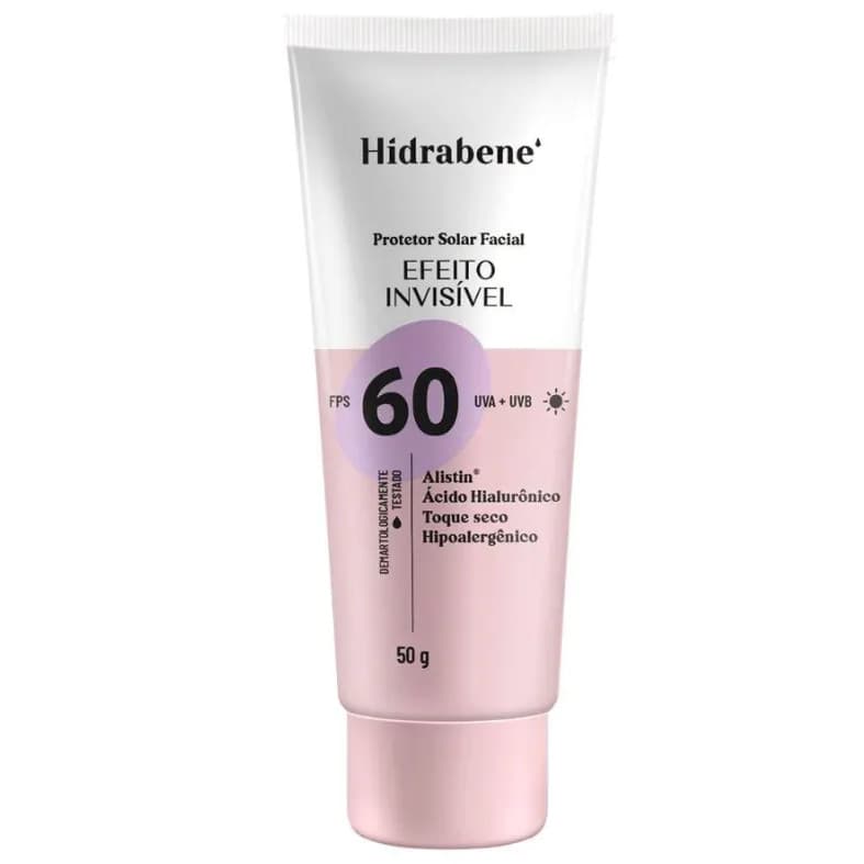 Protetor Solar Facial FPS 60 Hidrabene EFEITO INVISÍVEL 50g