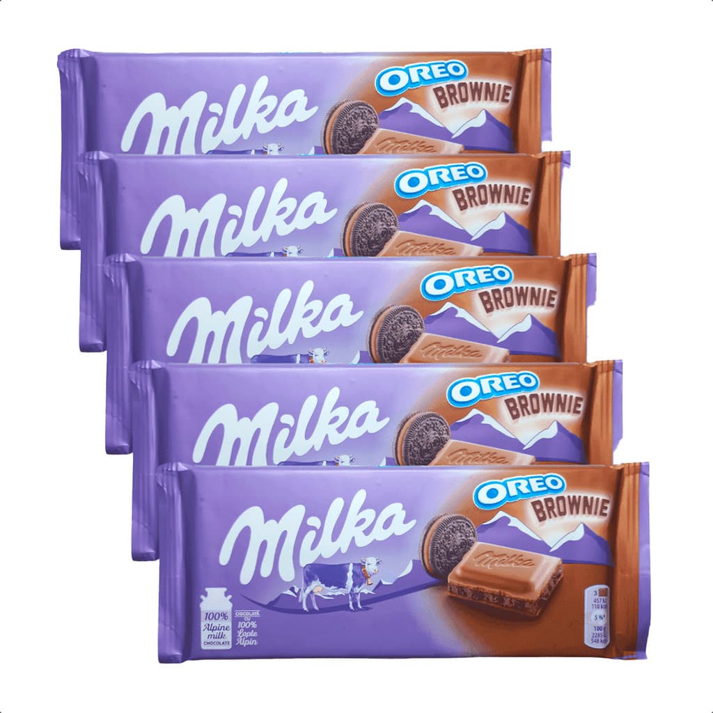 Kit 5 Chocolates Milka Oreo Brownie 100g Importado