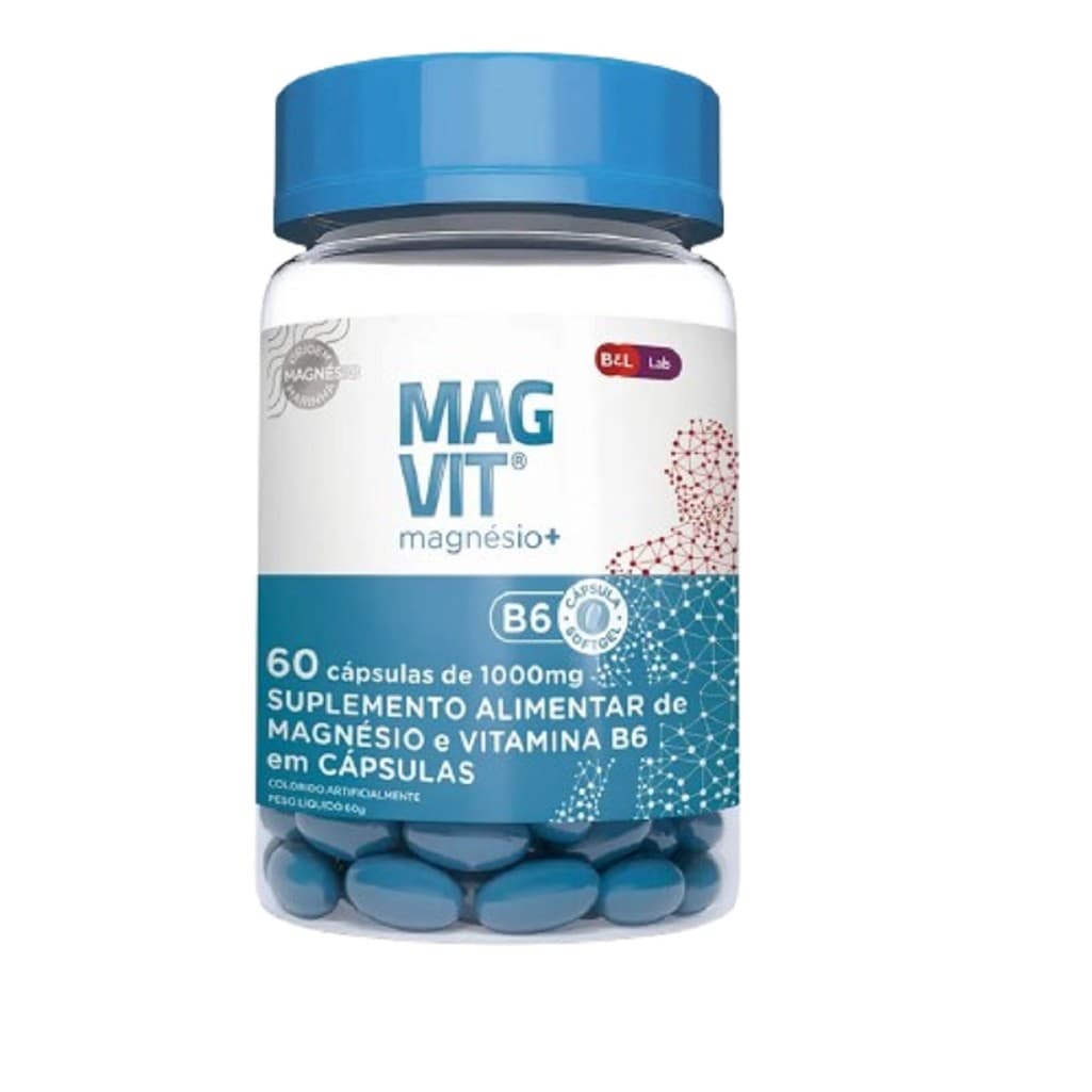 Suplemento Magvit Magnésio+Vitamina B6 60Cps - Magvit