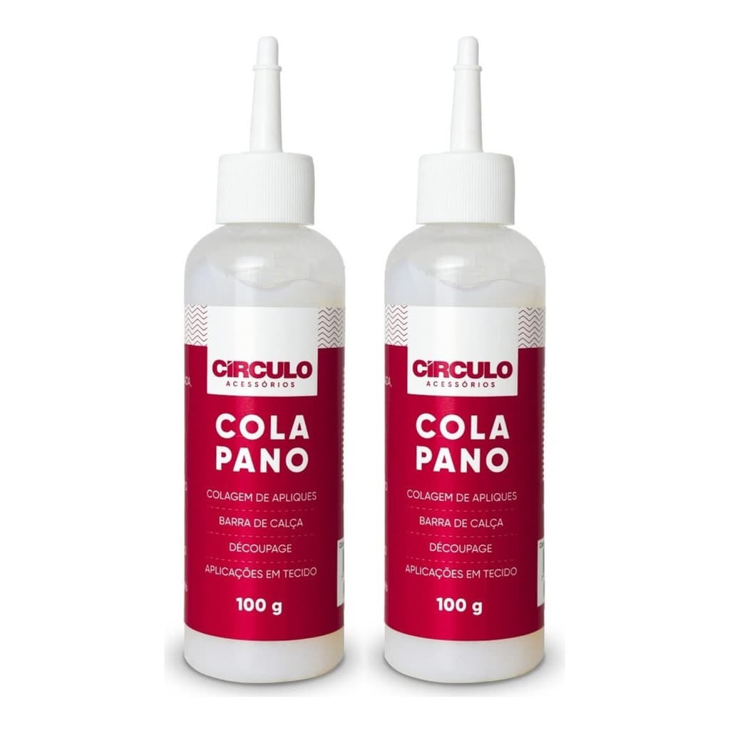 Kit 2 Cola Pano Tecido Circulo 100 G | Fixação Resistente para Patchwork Bordados Fixação Resistente