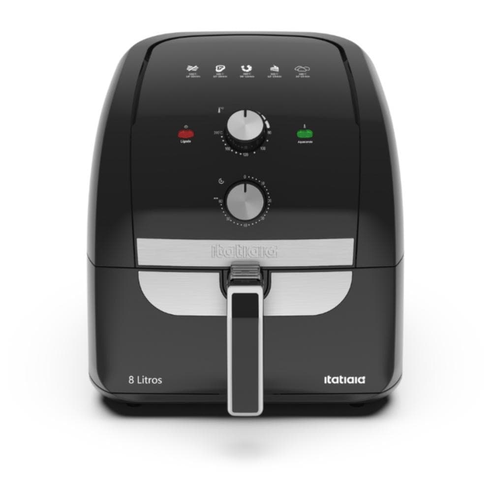 Fritadeira Elétrica Air Fryer Sem Óleo 8L Itatiaia AFITA2003 1900W Preto/Prata 220V