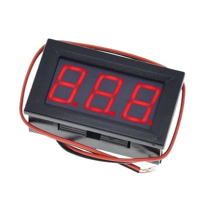 Voltímetro Digital - 3 Dígitos 5V-100V DC  - Cor do LED: VERMELHO