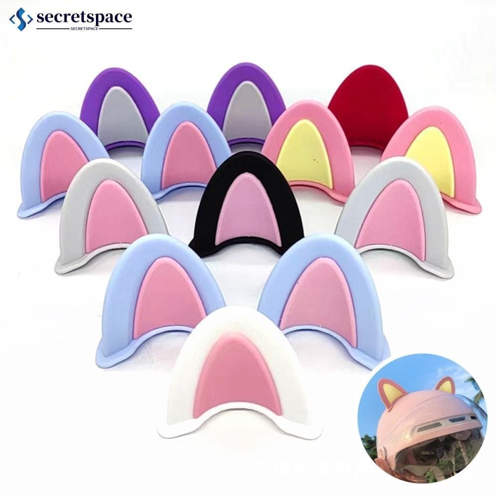 ST 3Pcs Capacete Fofo De Motocicleta Orelhas De Gato Motocross Acessórios De Estilo Decroation
