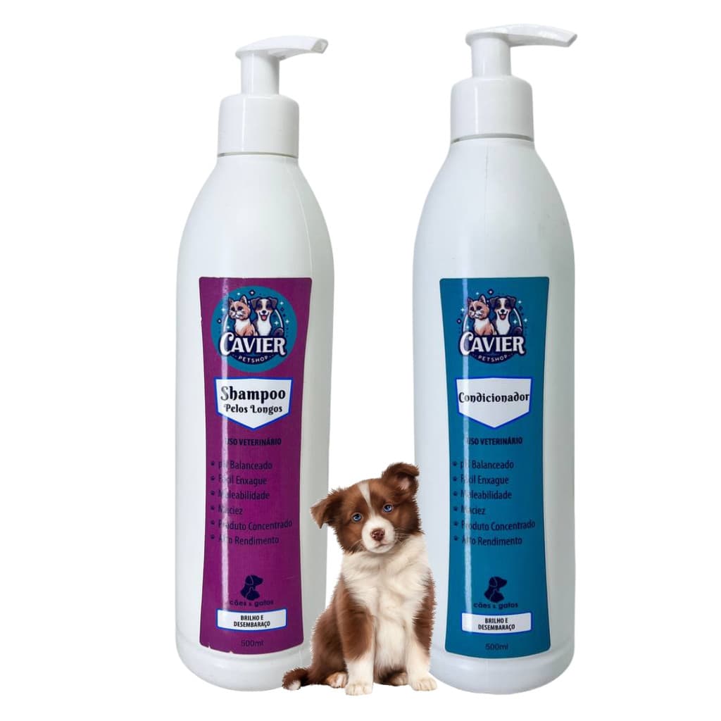 Shampoo Pelos Longos + Condicionador Para Cães - Cavier Pet