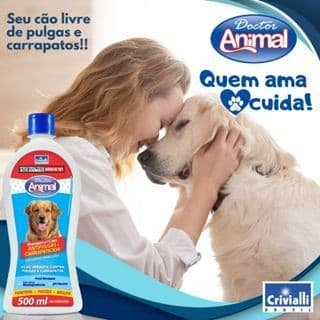 Shampoo Para Cães Cachorros AntiPulgas e Carrapatos 500ML