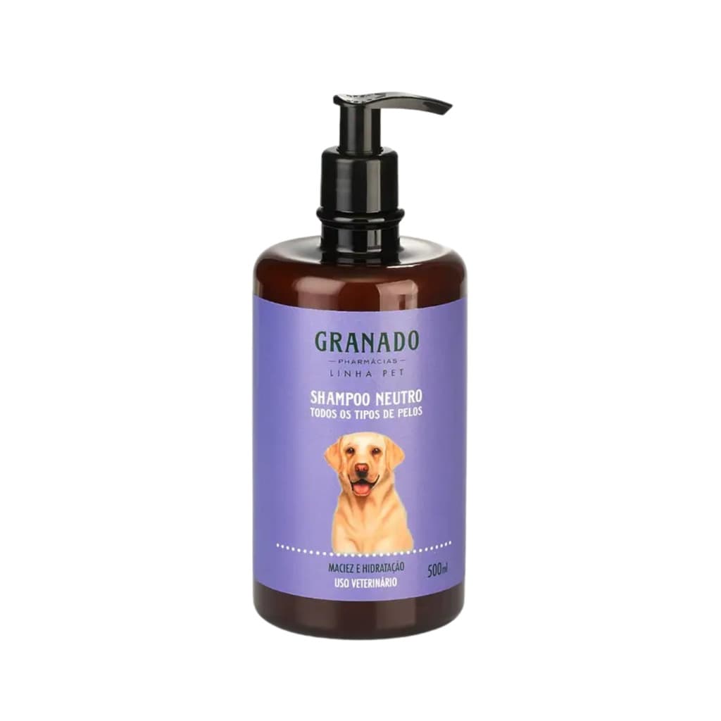 Shampoo Pet Granado Neutro 500 ML Cães e Gatos Hipoalergênico Suave Para Todos Tipos de Pelos