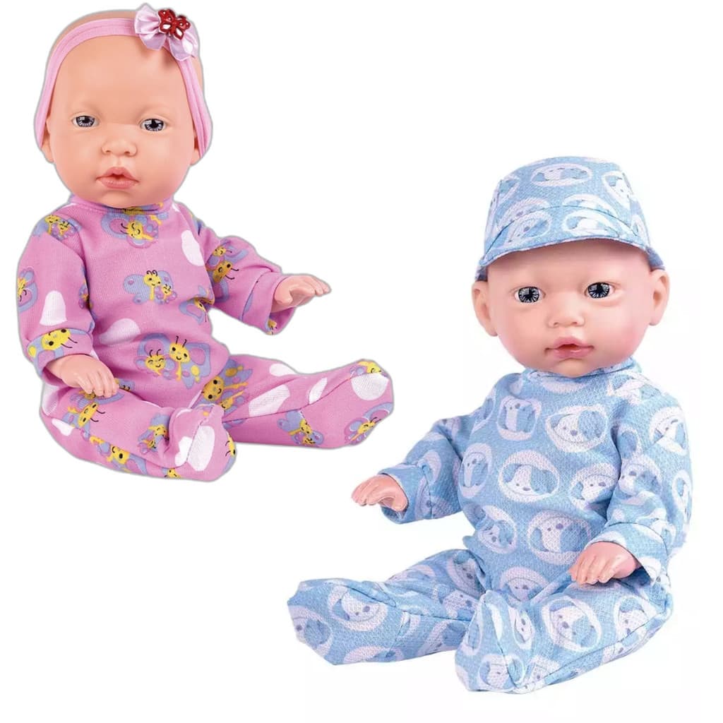 Boneca Bebe com Chupeta e Pijama Menino e Menina Belly Baby Super Toys