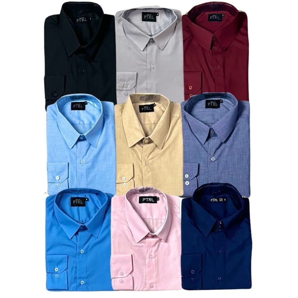 KIT 09 peças - Camisa Social Manga Longa Slim e Tipo Linho (sem branco e azul bebê)