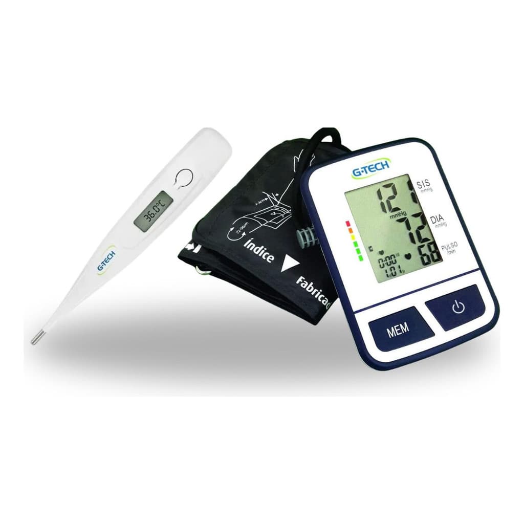 Kit Medidor De Pressão De Braço + Termometro Digital Axilar